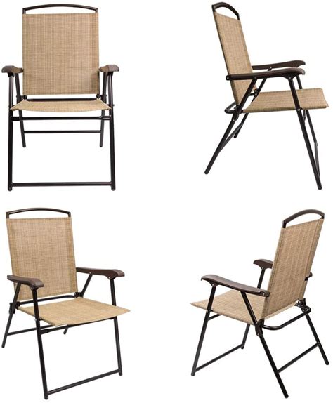 Buy Lacoo Patio Folding Chair Deck Sling Back Chair Camping Garden Pool ...