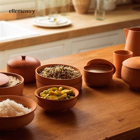 Ellementry Terracotta Curd Setter - Small| | with lid | Colour ...