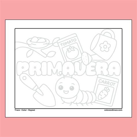 Free Primavera Tracing Page for Spanish Learners