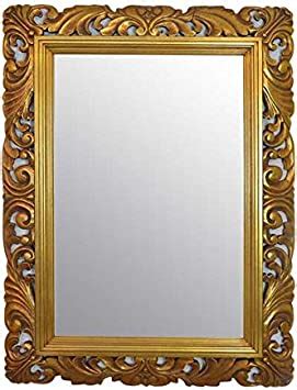 Large Gold Mirror Carved Solid Wood Frame Beautiful Antique Design 4FT ...