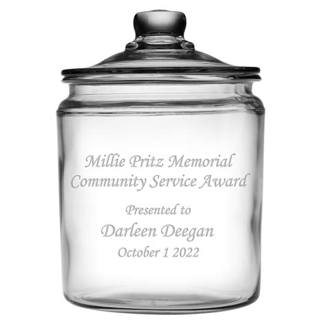 Custom - Half Gallon Glass Jar - Millie Pritz Memorial Community ...