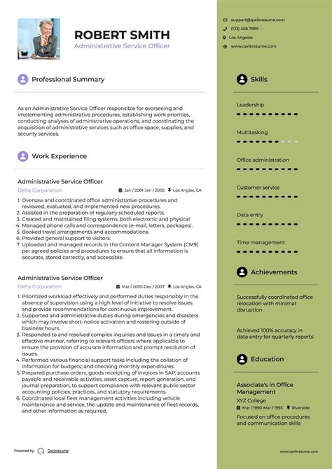 10+ Administrative Service Officer Resume Samples & Templates for 2025