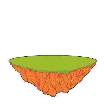 Cartoon style floating island with grass top and rocky base perfect for ...