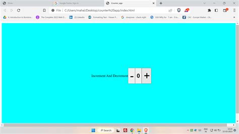 JavaScript Counter App 的图像结果