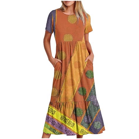 Wycnly Summer Dresses for Women Womens Summer Dresses Vintage Western ...