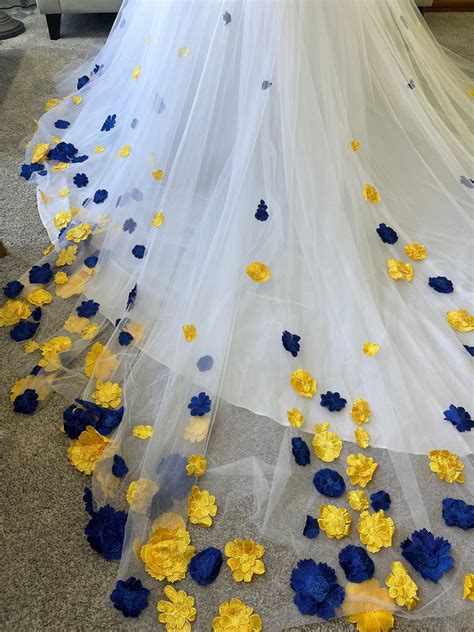 Shop Kristen Yellow & Blue 3D Wedding Dress | Brides & Tailor