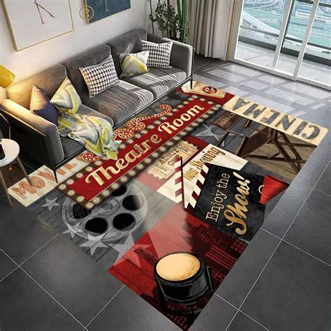 Amazon.com: Soft Vintage Movie Theater Area Rug - Large Non-Slip Cozy ...