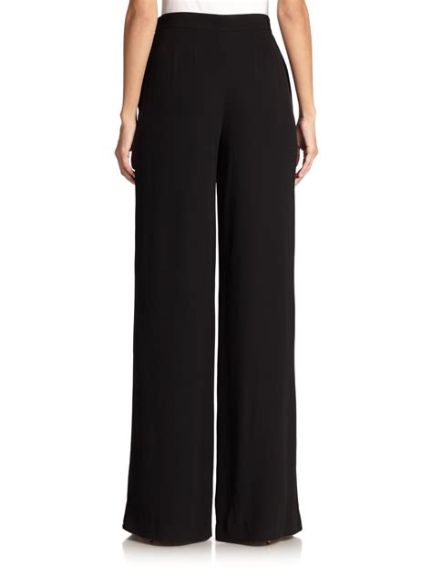 Lyst - Ralph Lauren Black Label Pleated Wide-leg Pants in Black