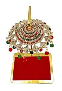 Tej Gifts Metal Umbrella Chhatra with Hanging Crystals for God Idol ...