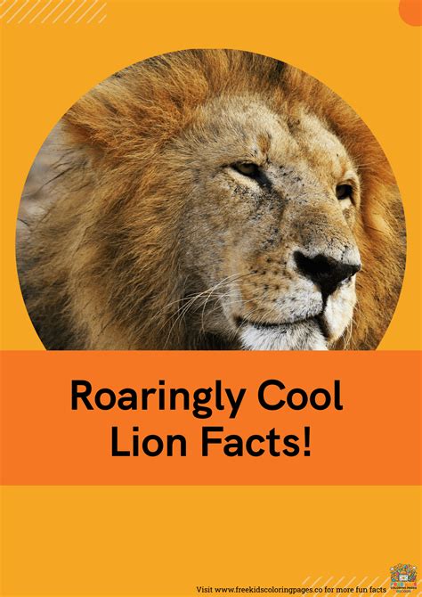 Roaring Lion Fun Facts Printable For Kids