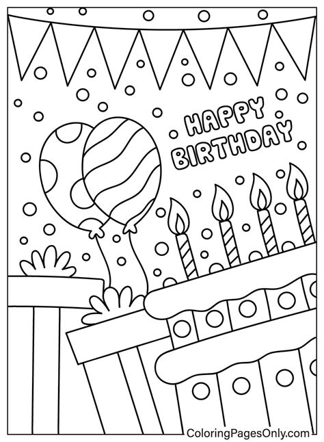 Birthday Cards Printable Coloring - Free Printable US