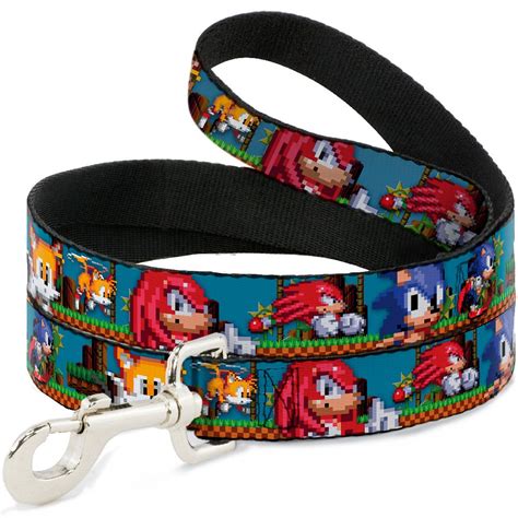 Buckle-Down Sonic/Tails/Knuckles Pixelated Pose & Move Pet Leash, 6'-1/ ...