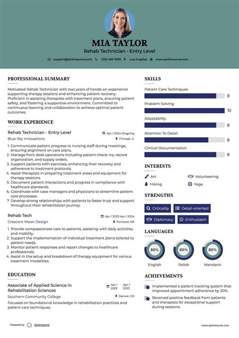 10+ Rehab Tech Resume Samples & Templates for 2025