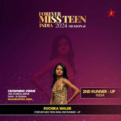 Forever Miss Teen India 2024 (2nd Runner Up) | Ruchika Walde | fsia Winner