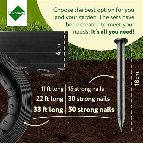 H.G. SMART Flexible Garden Edging - 10m/33ft with 50 Securing India | Ubuy
