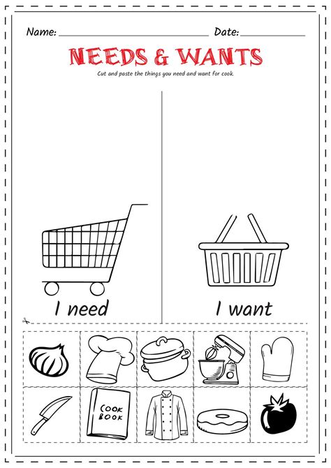18 Needs Wants Worksheet | Needs and wants worksheet, Money worksheets ...