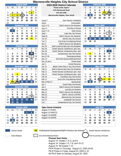 Warrensville Heights City School District 25-26 Calendar Revised ...