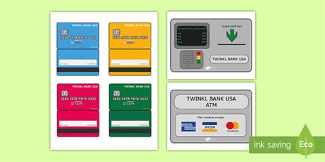 USA Bank Dramatic Play ATM Posters