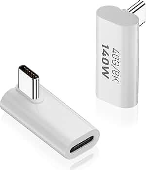ETZIN USB C Right Angle Adapter 40G, USB C 90 Degree Adapter PD 140W ...