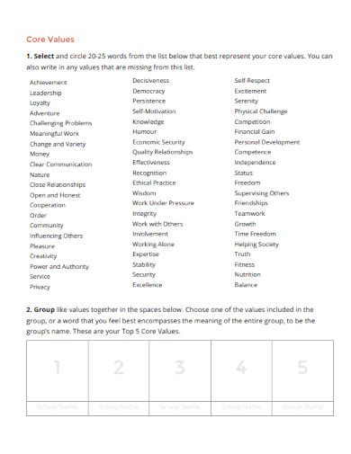 Image result for Core Values Basic
