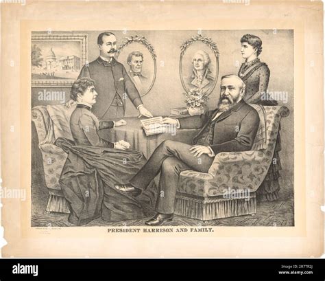Benjamin Harrison and Family 1889 Stock Photo - Alamy