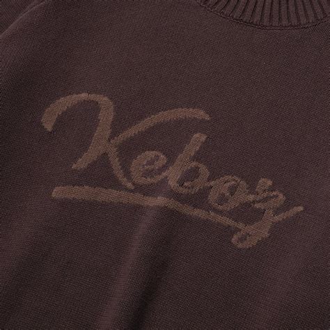 ケボズ KEBOZ ICON LOGO COTTON KNIT SWEATER （DARK BROWN） -PASSOVER