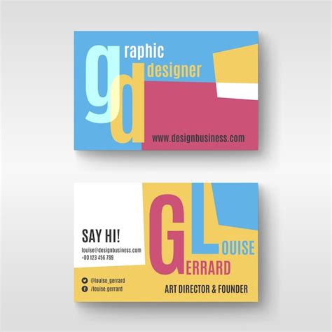 Funny graphic designer business card template | Free Vector