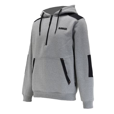 DEWALT Tough Hoodie Cordura Reinforced Quarter Zip Hooded Sweatshirt ...