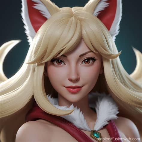 Octane Render of Ahri from League of Legends | Stable Diffusion Online