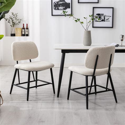 Amazon.com - ONEVOG Mid Century Modern Dining Room Chairs, Sherpa ...