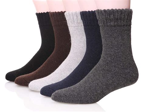 Mens Wool Socks Thermal Heavy Thick Winter Warm Fuzzy Cabin Socks For ...