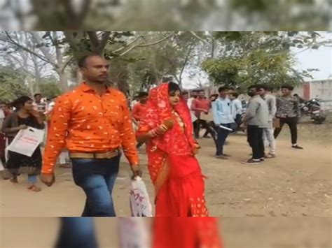 leav wedding rituals groom reached exam center with bride for her board ...