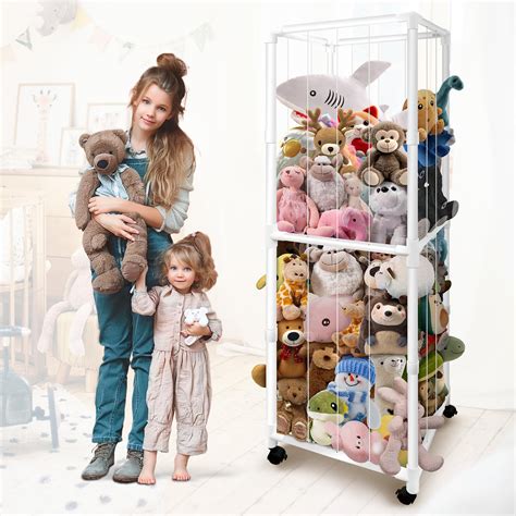 Stuffed Animal Storage Zoo with Wheels, Large Stuff Animals Plushies ...