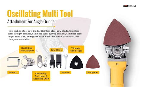 Homdum Oscillating Multi Tool Attachment For 4 inch Angle Grinder with ...