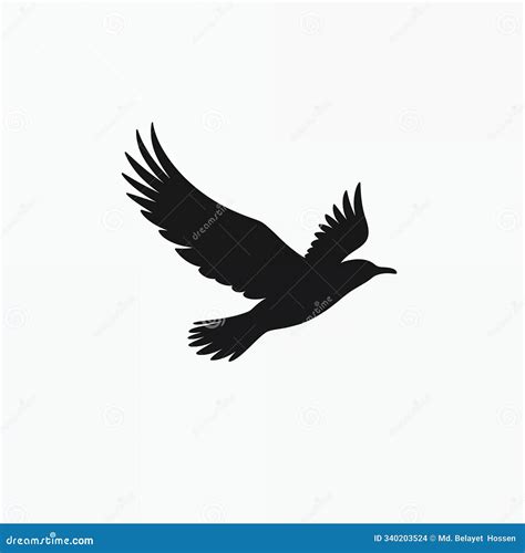 A Vector Silhouette of a Soaring Bird Stock Illustration - Illustration ...