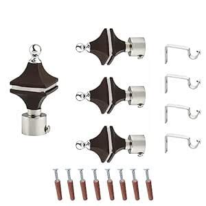 Buy GLOXY Hexa Shape Stainless Steel & ABS Curtain Bracket Parda Holder ...