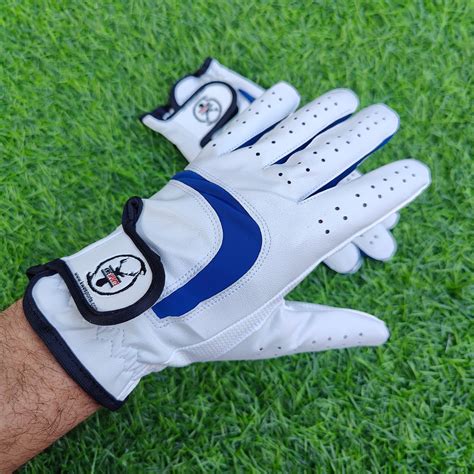 Kwesports pro leather tennis batting gloves - blue color