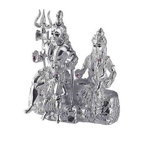 Silver Shiv Parivar ( Lord Shiva Maa Parvati Ganesh & Kartikeya) Murti ...