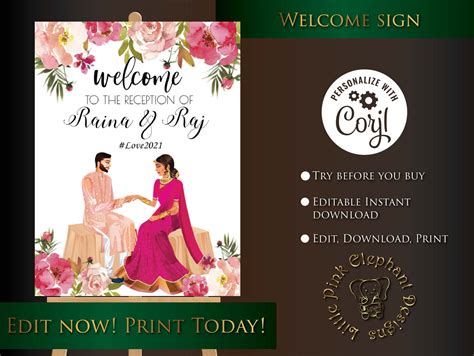 Buy Indian Engagement Welcome Signs in Hindu Wedding Signs Roka Online ...