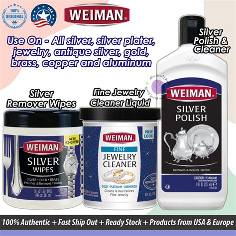 USA Weiman Silver Polish and Cleaner l Jewelry Polish Cleaner Wipes l ...