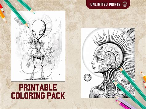 Alien Head Coloring Page 的图像结果