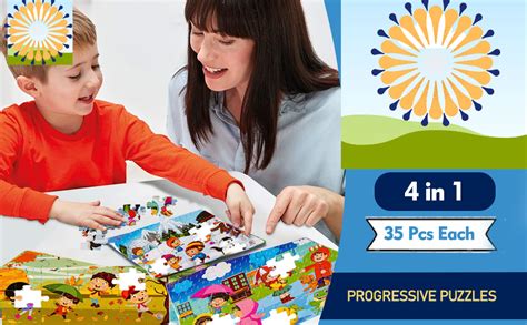 Buy RMSVP® 4-in-1 Indian Seasons Jigsaw Puzzle for Kids | 35 Pieces ...
