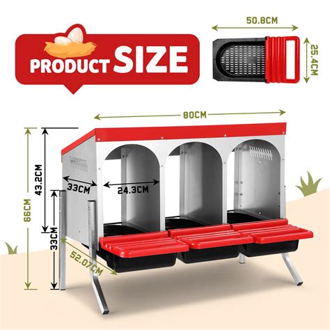 3 Hole Chicken Nesting Box Roll Away Hen Chook Laying Boxes Poultry ...
