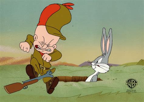 Looney Tunes Original Production Cel: Elmer Fudd and Bugs Bunny in 2023 ...