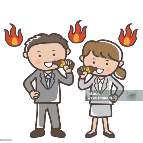 Illustration Of A Businessman And Businesswoman Injecting Energy With ...