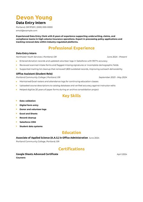 20 Data Entry Resume Examples and Templates for 2025 - Resume.org
