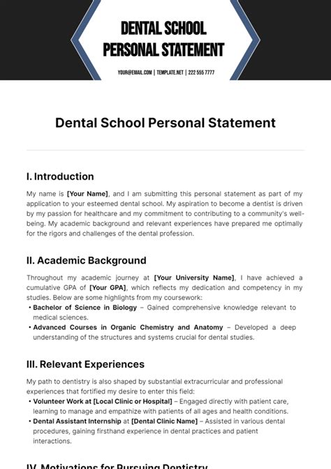 Examples Of Dental School Personal Statements at Zac Belmore blog