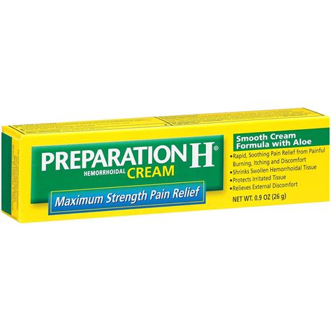 Preparation H Hemorrhoidal Cream With Aloe - Maximum Strength Pain ...