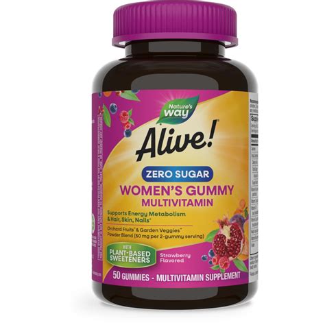 Nature’s Way Alive! Women’s Gummy Multivitamin, Zero Sugar, B-Vitamins ...