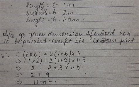 A cuboidal box dimensions are given 1 metre 2 metre and 1.5 metre has ...